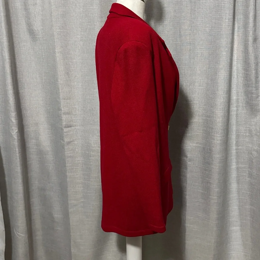 EUC Vintage J.S.S.-Oversized Sweater Blazer-Single Button-Red-Sz M-Wool/Rayon - Picture 9 of 15